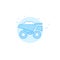 Mining dumper flat vector icon. Filled line style. Blue monochrome design. Editable stroke