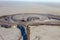 Mining, dumps the rocks of the coal field, aerial photo