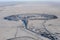 Mining, dumps the rocks of the coal field, aerial photo