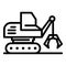 Mining excavator icon, outline style