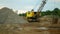 Mining gravel sand pit excavator digger dredger extraction machine colliery output quarry building gray pile mine