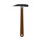 Mining hammer power work sign vector icon. Pickaxe heavy climber factory money. Underground gold truck industry