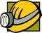 mining helmet with lamp vector illustration