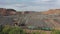 Mining industrial quarry aerial view.