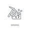 Mining linear icon. Modern outline Mining logo concept on white