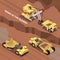 Mining Machinery Isometric Illustration