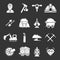 Mining minerals business icons set grey vector