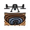 mining operations drone color icon vector illustration