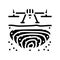 mining operations drone glyph icon vector illustration