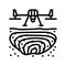 mining operations drone line icon vector illustration