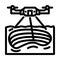 mining operations drone line icon vector illustration