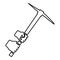 Mining pickaxe Mattock pick axe in hand contour outline icon black color vector illustration flat style image
