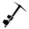 Mining pickaxe Mattock pick axe in hand icon black color vector illustration flat style image
