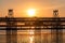 Mining pier known as the Tinto Dock  at sunset