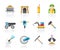 Mining and quarrying industry objects and icons