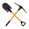 Mining Shovel and Axe Vector illustration