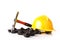 Mining tools with protective helmet