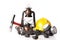 Mining tools with protective helmet, ear muffs and oil lantern