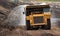 Mining truck unload coal