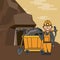 Mining worker cartoon