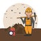 Mining worker cartoon