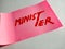 minister political word displayed on pink paper slip on white paper