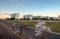 Ministry buildings at Esplanade of the Ministeries at sunset - government departments offices - Brasilia, Distrito Federal, Brazil