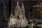 A miniture model building inside of the Basilica of Sacre Coeur designed by Paul Abadie, 1914 - a Roman Catholic Church and