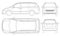 Minivan Car vector template on white background. Compact crossover, SUV, 5-door minivan car. Car line.