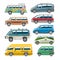 Minivan car vector van auto vehicle family minibus vehicle and automobile banner isolated citycar on white background