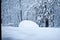 Minivan in Deep Snow