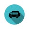 Minivan large car long shadow icon. Simple glyph, flat vector of transport icons for ui and ux, website or mobile application