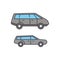 Minivan line icon concept. Minivan flat vector sign, symbol, illustration.