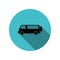 Minivan long shadow icon. Simple glyph, flat vector of transport icons for ui and ux, website or mobile application