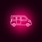 Minivan neon icon. Elements of Transport set. Simple icon for websites, web design, mobile app, info graphics