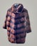 Mink jacket of dyed brown mink with dark stripes close-up