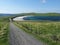 Minn beach, or Bannaminn beach, a stunning tombolo in the Shetland islands. Scotland