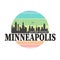 Minneapolis destination brand logo badge vector cartoon