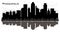 Minneapolis Minnesota USA City Skyline Silhouette with Black Buildings and Reflections Isolated on White