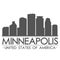 Minneapolis Skyline Silhouette Design City Vector Art