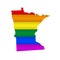 Minnesota LGBT flag map. Vector illustration