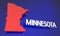 Minnesota MN Red State Map Name