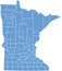 Minnesota State by counties