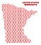 Minnesota State Map - Mosaic of Heart Hearts