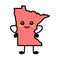 Minnesota a US state color element. Smiling cartoon character.