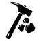 Minning hand hammer icon , simple style