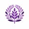 Minoan-inspired Purple Flower Logo Icon With Folklore Influence