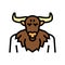 minotaur ancient greece color icon vector illustration