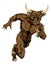 Minotaur bull sports mascot running