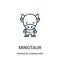 minotaur icon vector from fantastic characters collection. Thin line minotaur outline icon vector illustration
